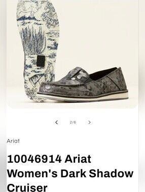 Ariat Dark Shadow Gray Patterned Slip-On Cruiser